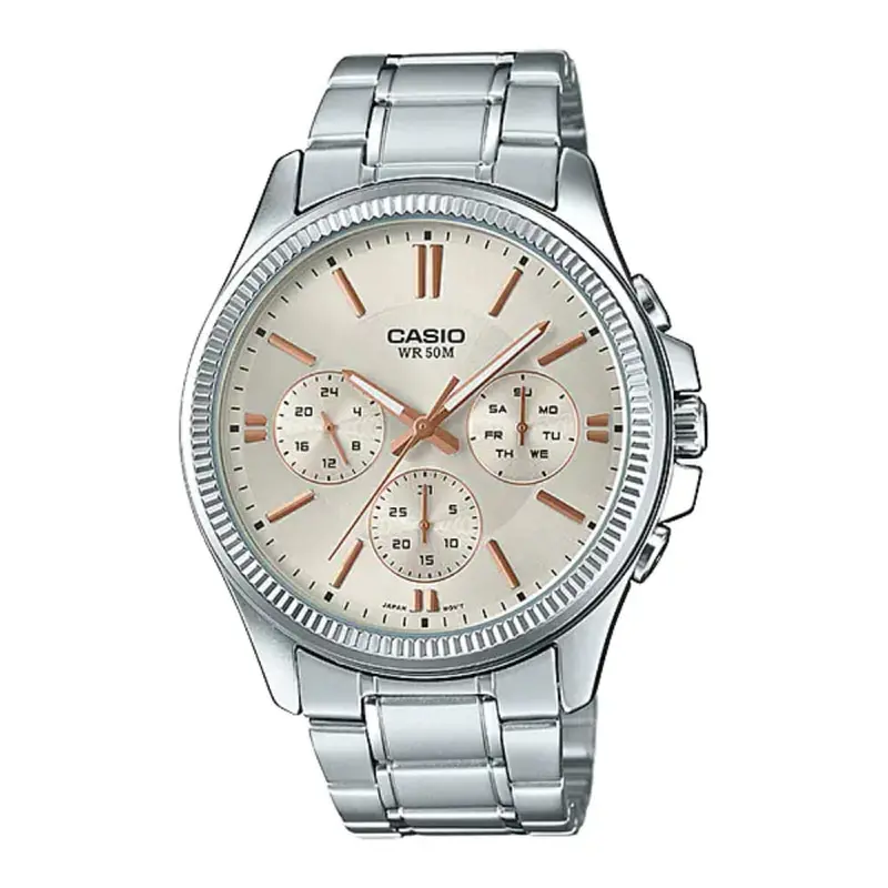 Casio General Silver Dial With Silver Stainless Steel Strap Unisex Watch Mtp-1375D-7A2vdf-P 1