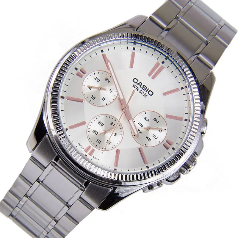 Casio General Silver Dial With Silver Stainless Steel Strap Unisex Watch Mtp-1375D-7A2vdf-P 2