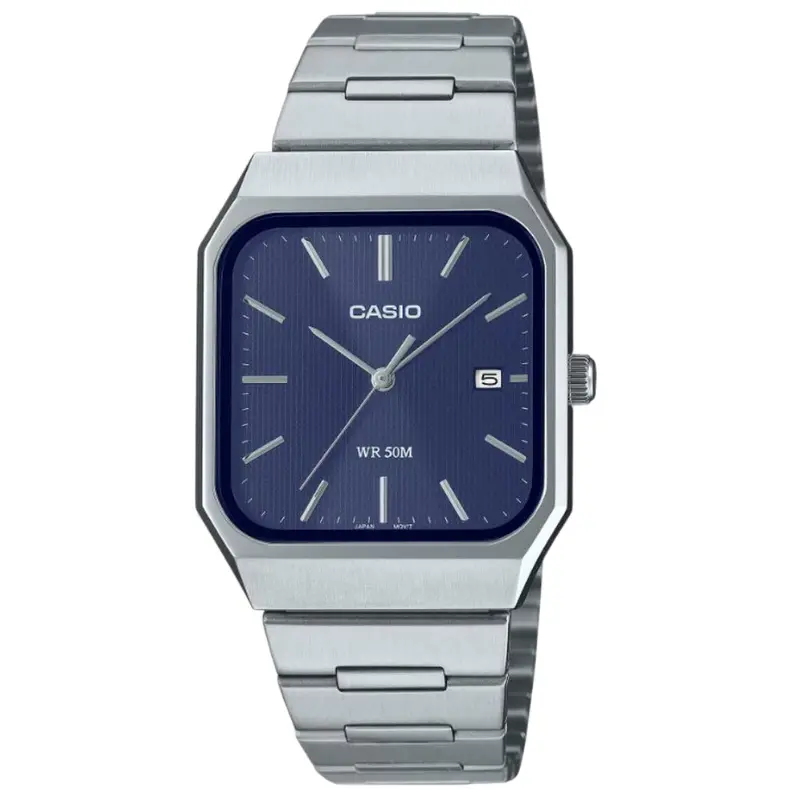 Casio General Silver Stainless Steel Strap Unisex Watch Mtp-B185d With P Series 1