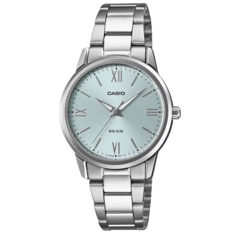 Casio General Silver Stainless Steel Strap Women Watch Ltp-1303Dd With P Series 2