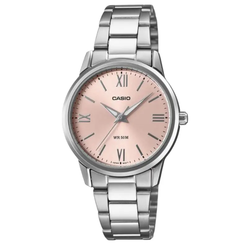 Casio General Silver Stainless Steel Strap Women Watch Ltp-1303Dd With P Series 3