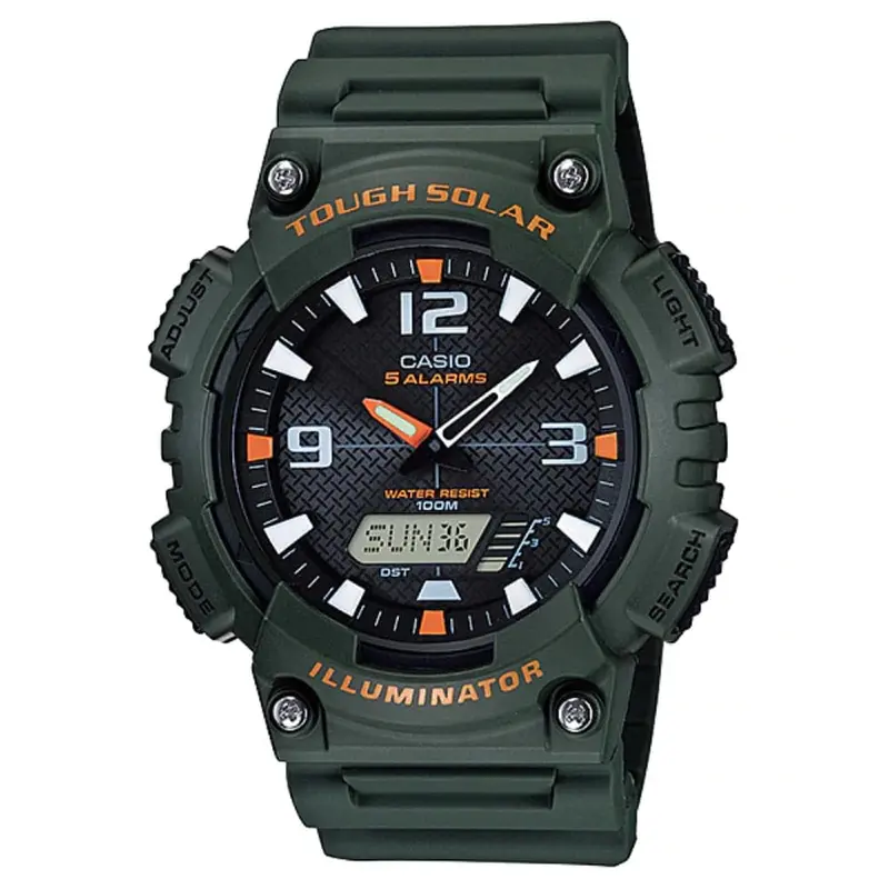 Casio General Solar Digital Green Resin Unisex Watch Aq-S810w-3Avdf 1