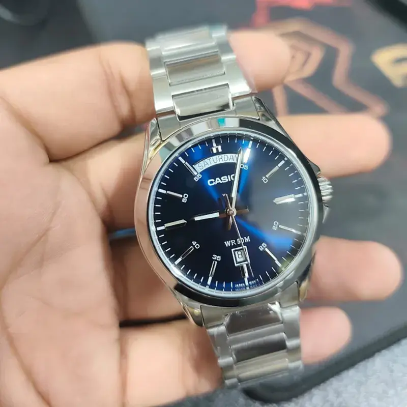 Casio General Stainless Steel Strap Men Watch Mtp-1370D With P Series 2
