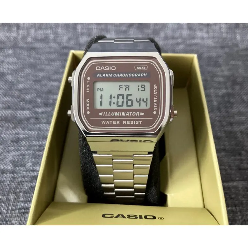 Casio General Stainless Steel Vintage Digital Brown Dial Unisex Watch A168wa-5Adf-P 2