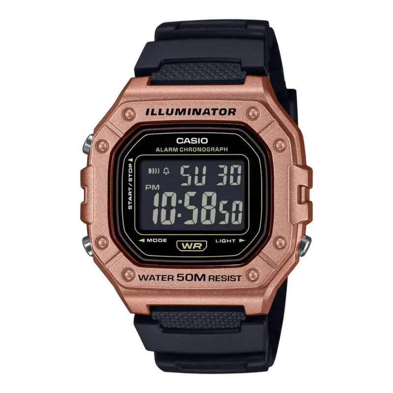 Casio General Standard Digital Black Resin Strap Men's Watch W-218Hm-5Bvdf 1