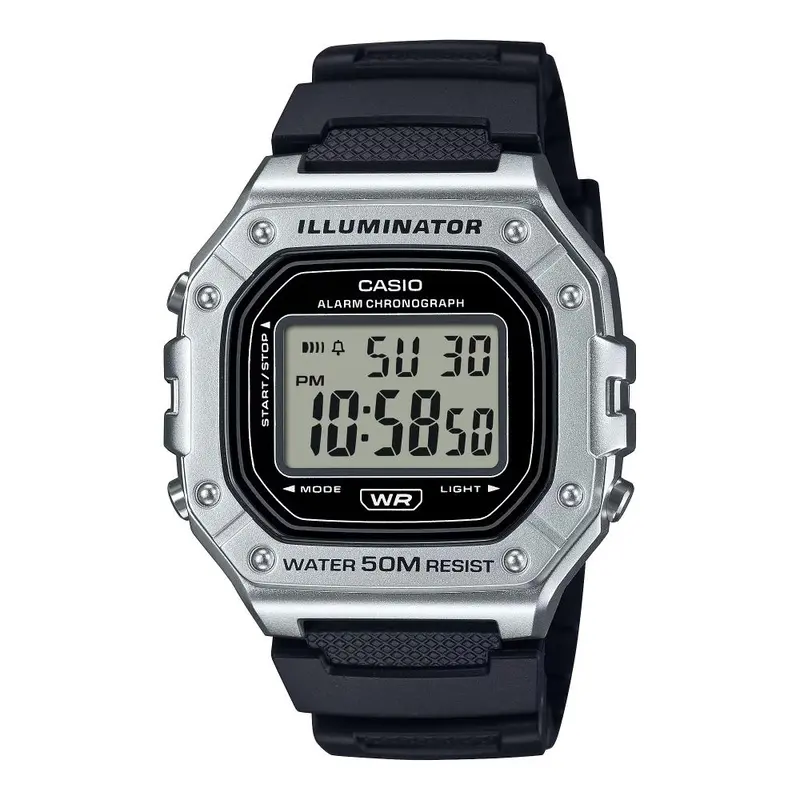 Casio General Standard Digital Black Resin Strap Men's Watch W-218Hm-7Avdf 1