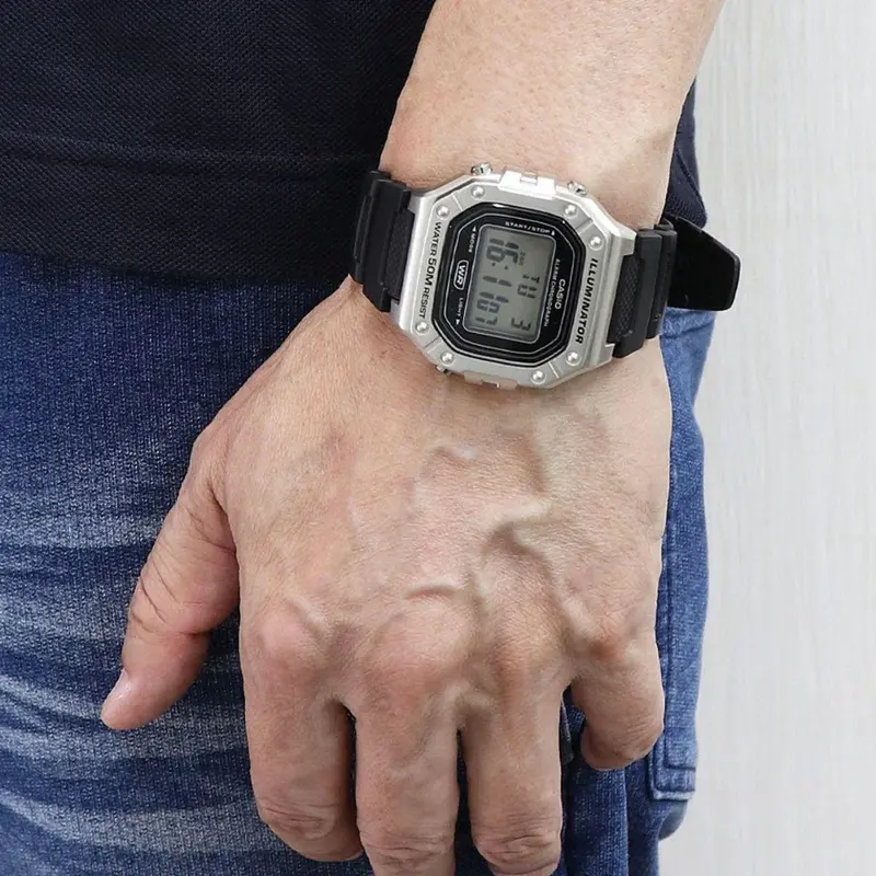Casio General Standard Digital Black Resin Strap Men's Watch W-218Hm-7Avdf 2