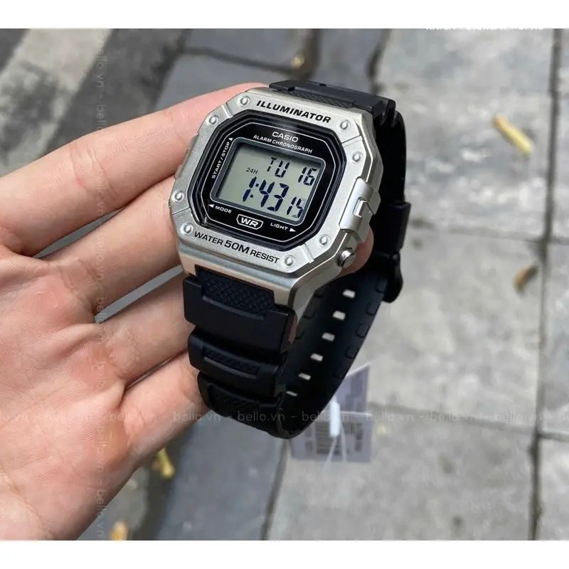 Casio General Standard Digital Black Resin Strap Men's Watch W-218Hm-7Avdf-P 2