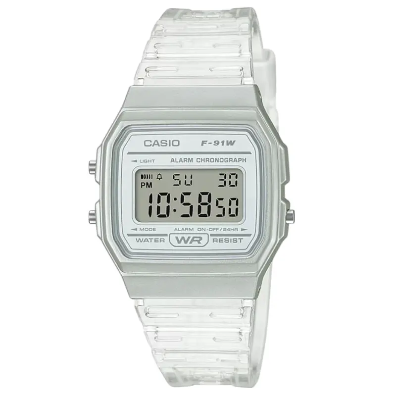 Casio General Transparent Resin Strap Unisex's Watch F-91Ws-7A3df 1