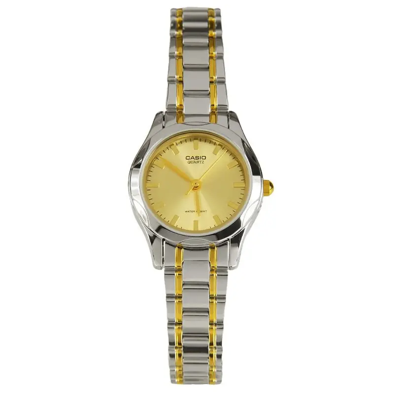 Casio General Two Tone Stainless Steel Women Watch Ltp-1275Sg-9Adf-P 1