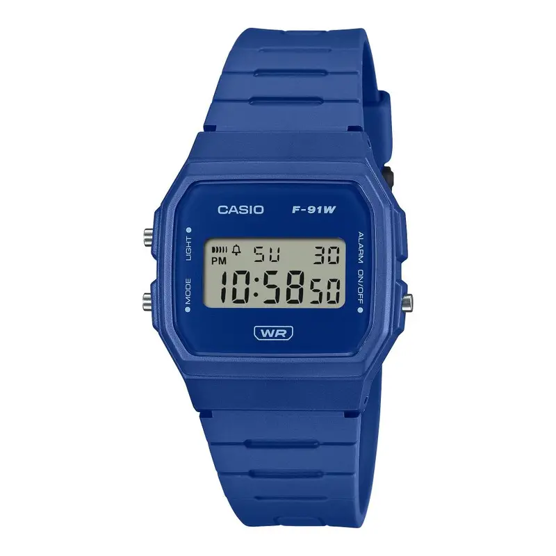 Casio General Vintage Digital Blue Resin Strap Unisex Watch F-91Wb-2A1df 1