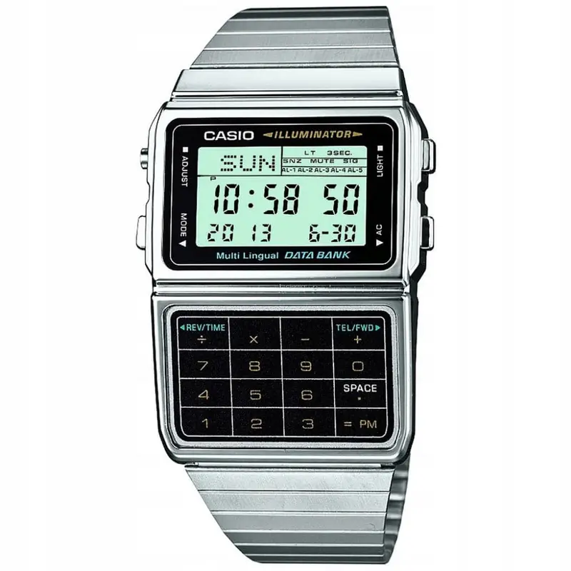 Casio General Vintage Digital Silver Stainless Steel Strap Men Watch Dbc-611-1Dr-P 1