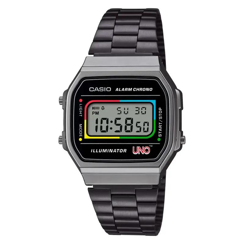 Casio General Vintage Digital Stainenless Steel Unisex Men's Watch A168weuc-1Adr 1