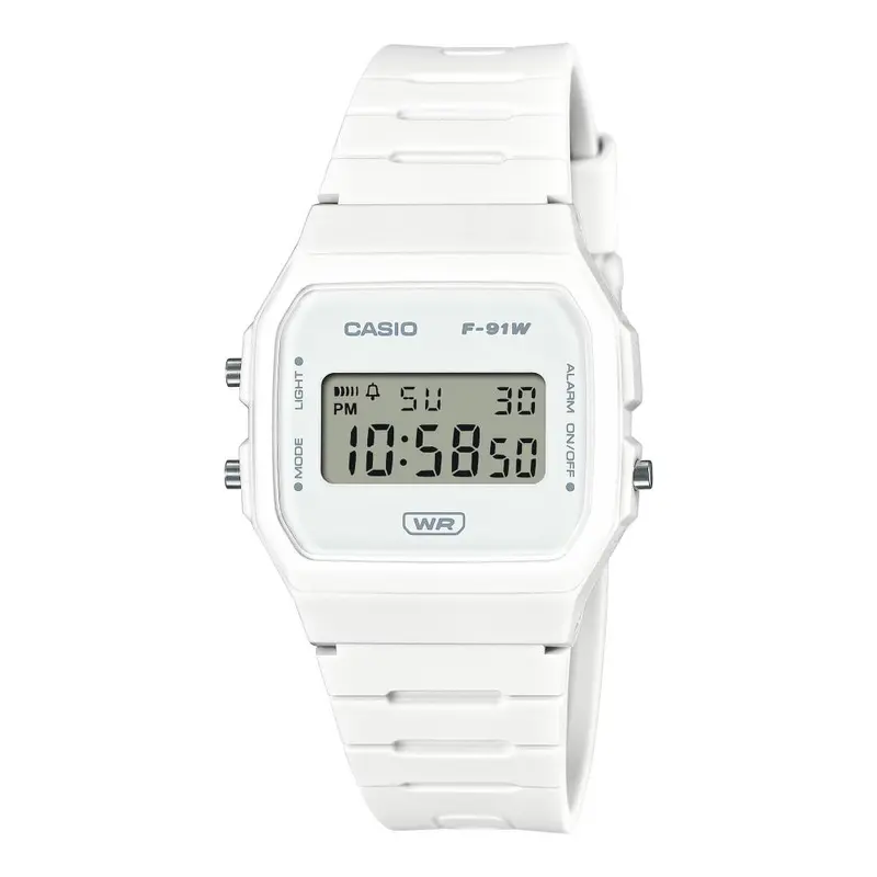 Casio General Vintage Digital White Resin Strap Unisex Watch F-91Wb-7Adf 1