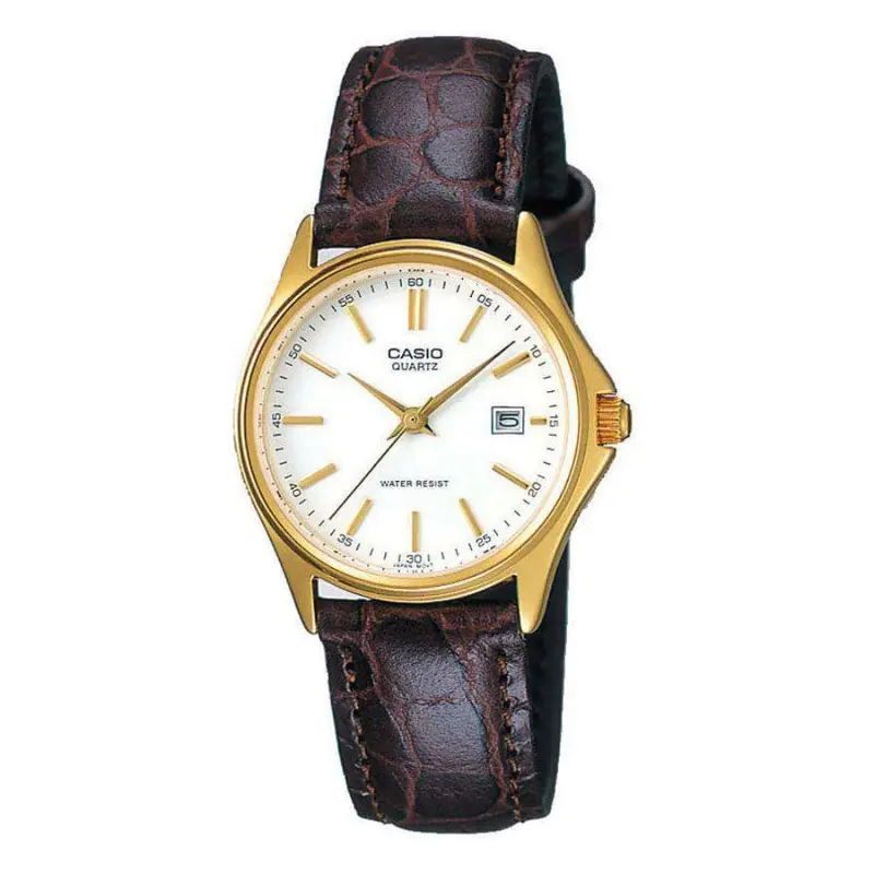 Casio General White Dial Brown Leather Strap Women Watch Ltp-1183Q-7Adf-P 1