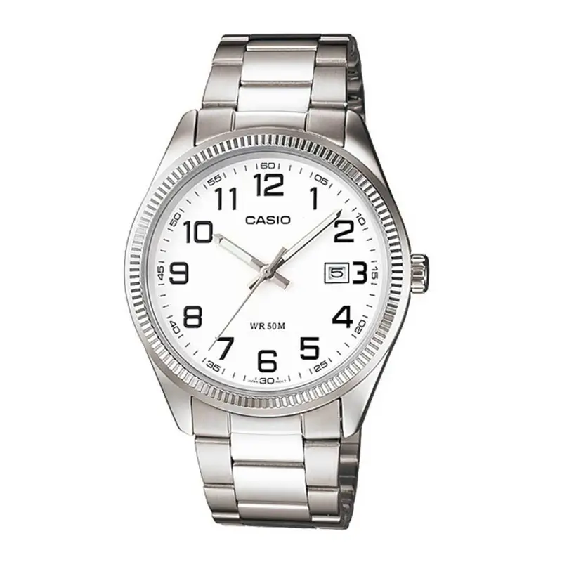 Casio General White Dial Silver Stainless Steel Strap Men Watch Mtp-1302D-7Bvdf-P 1