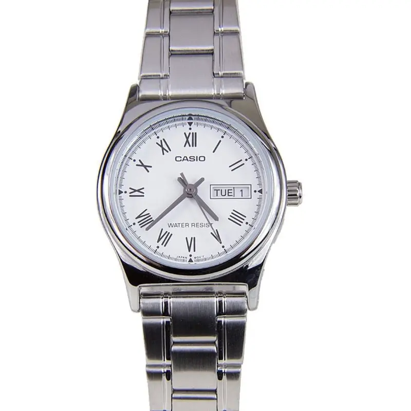 Casio General White Dial Silver Stainless Steel Strap Unisex Watch Ltp-V006d-7Budf-P 1