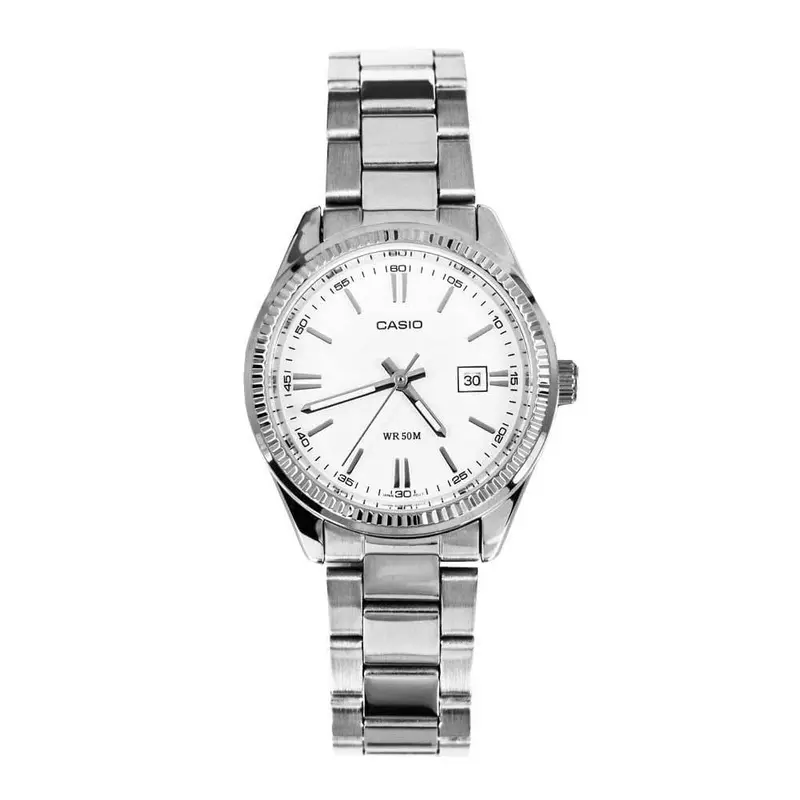 Casio General White Dial Silver Stainless Steel Strap Women Watch Ltp-1302D-7A1vdf-P 1