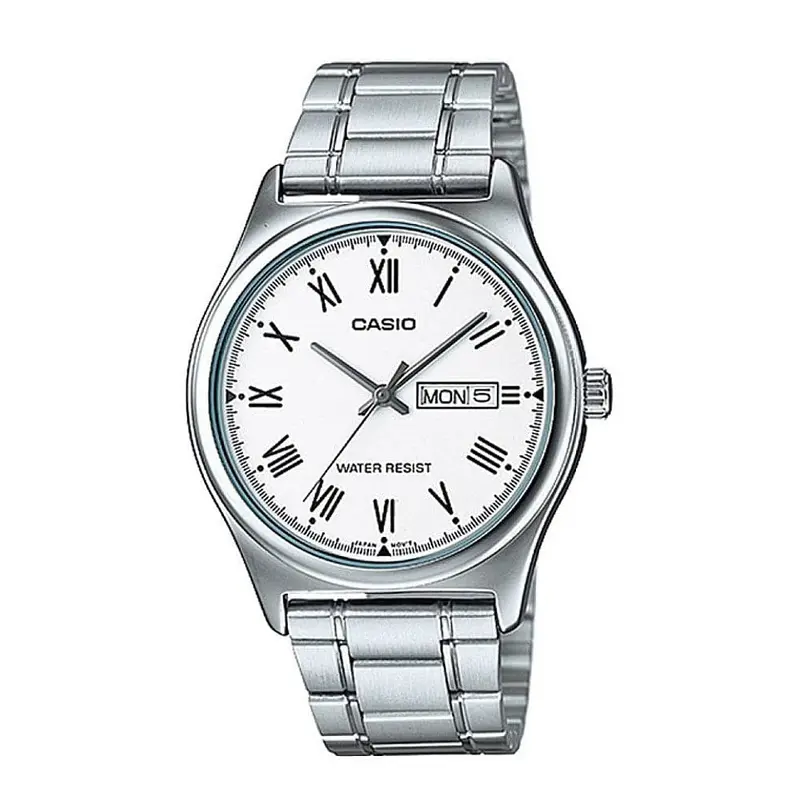 Casio General White Dial With Silver Stainless Steel Men Watch Mtp-V006d-7Budf-P 1