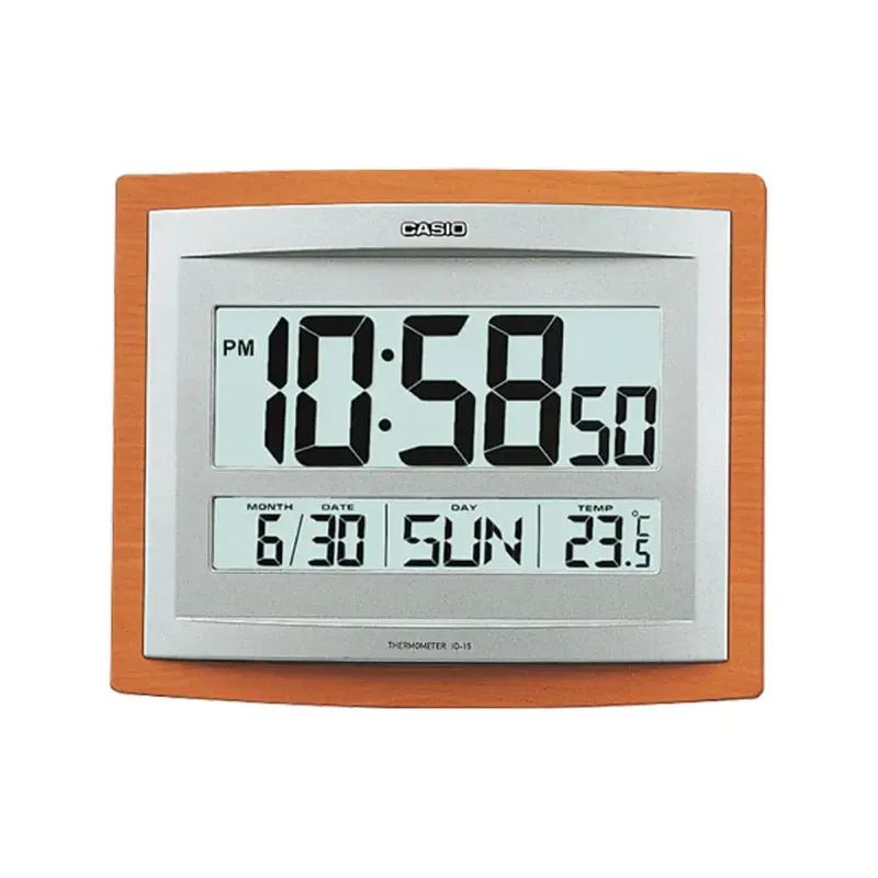 Casio Id-15S-5Df-P Brown Case Wall Clock 1
