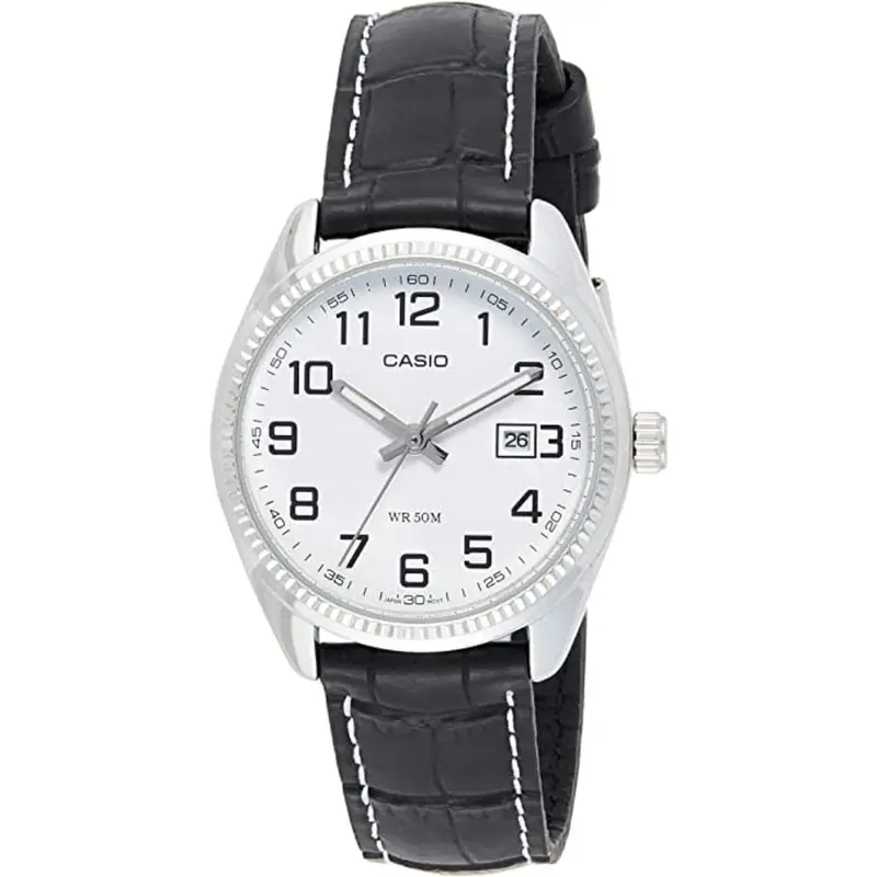 Casio Ltp-1302L-7Bvdf-P Black Leather Women Watch 1