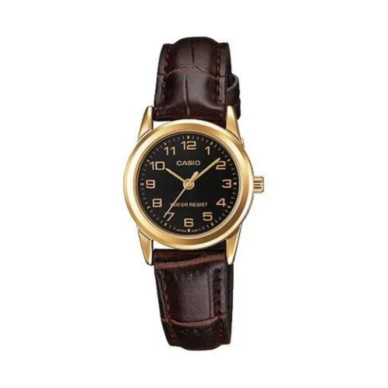Casio Ltp-V001gl-1Budf-P Brown Leather Women Watch 1