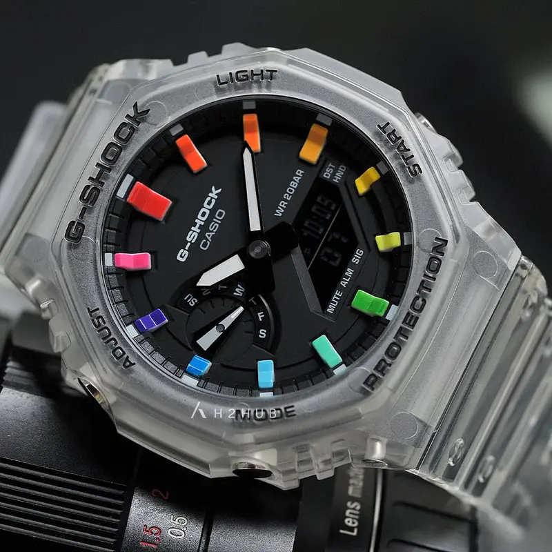 Casio Mod G-Shock Transparent Resin Strap Unisex Watch Ga-2100Ske-7Adr-M1 1