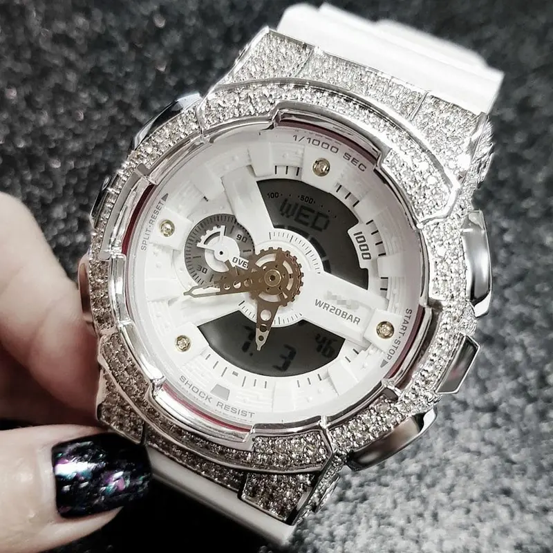 Casio Modified G-Shock Ga-110Ddr-1Adr Digital Quartz Casio Modified G-Shock Digital Quartz White Resin Crystal Unisex Watch 1