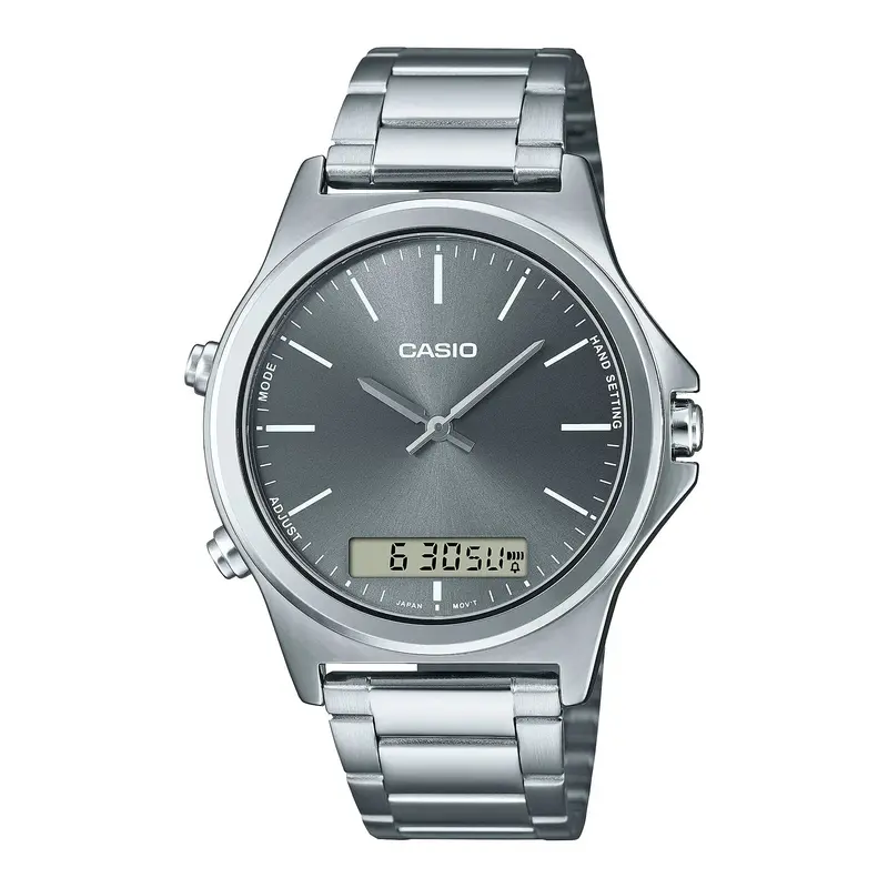 Casio Mtp-Vc01d-8Eudf Analog Digital Silver Stainless Steel Strap Men's Watch 1