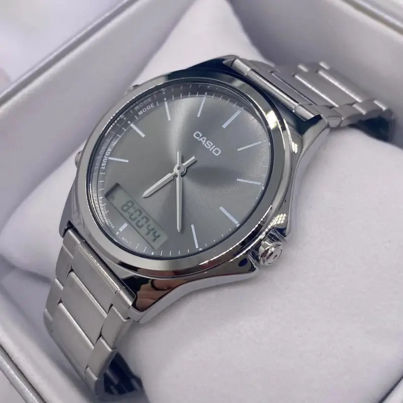 Casio Mtp-Vc01d-8Eudf Analog Digital Silver Stainless Steel Strap Men's Watch 2