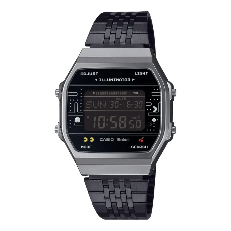 Casio Pac-Man Collab Model Abl-100Wepc-1Bdr-P Digital Black Steel Watch 1