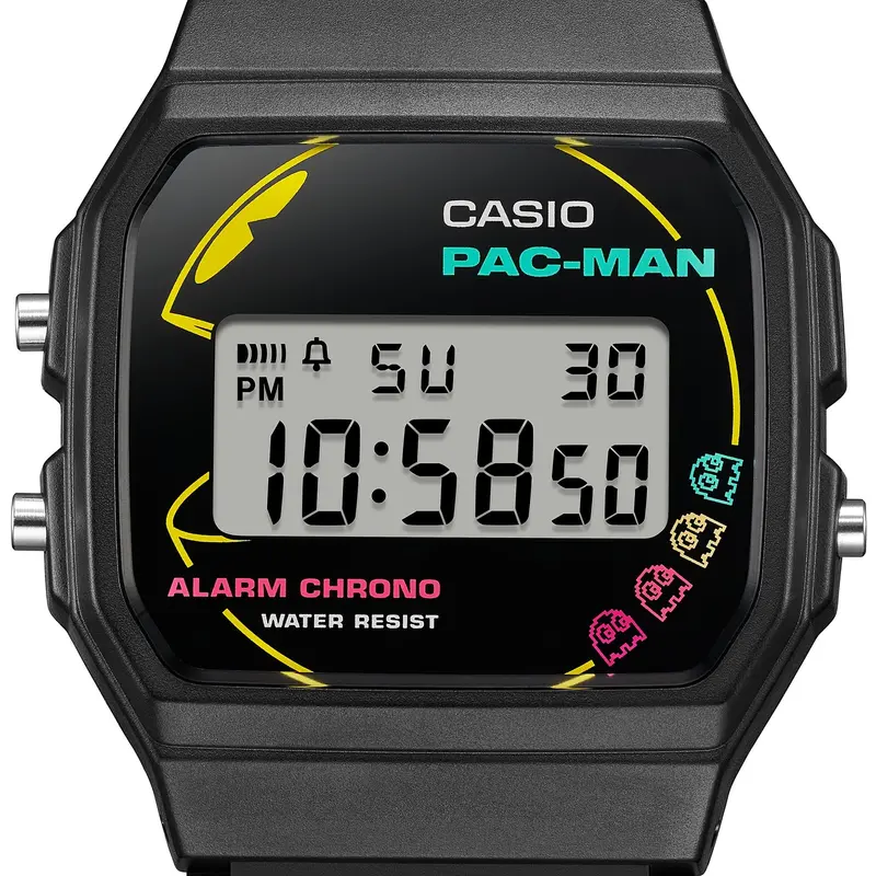 Casio Pac-Man Collab Model Digital Black Resin Watch F-91Wpc-1Adr 2