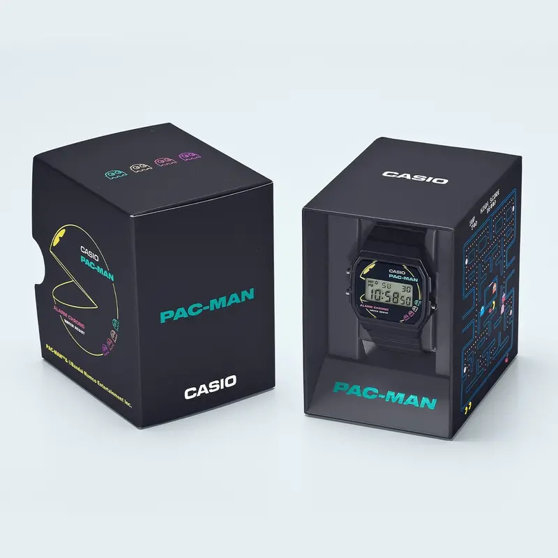 Casio Pac-Man Collab Model Digital Black Resin Watch F-91Wpc-1Adr-P 2