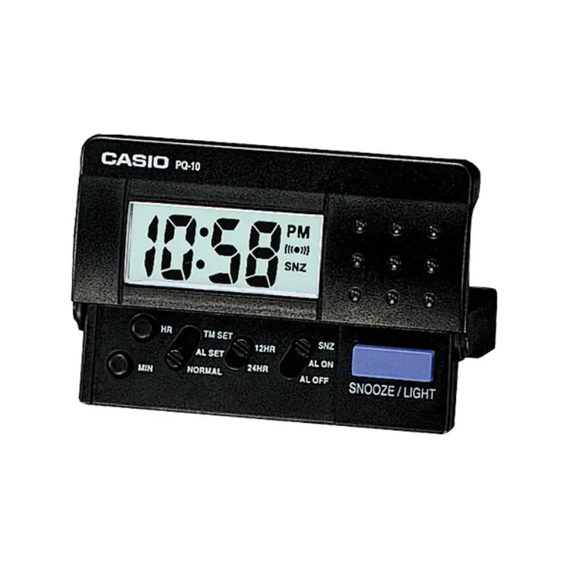 Casio Pq-10-1R-P Black Table Clock 1