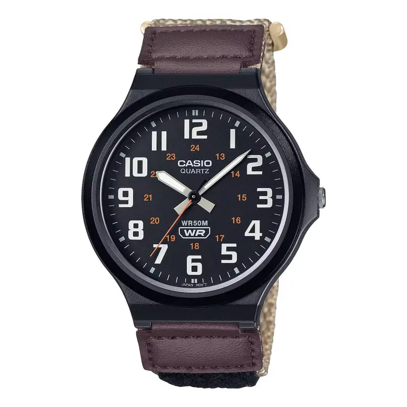 Casio Quartz Analog Brown Cloth Men's Watch Mw-240B-5Bvdf-P 1
