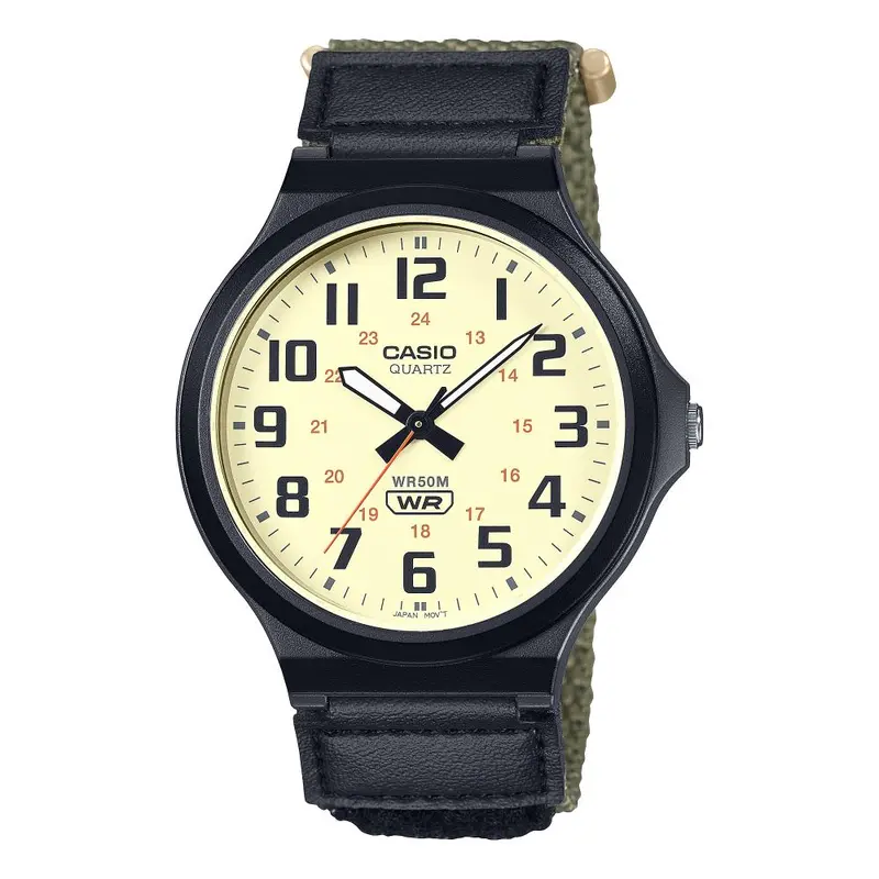 Casio Quartz Analog Green Cloth Men's Watch Mw-240B-3Bvdf-P 1