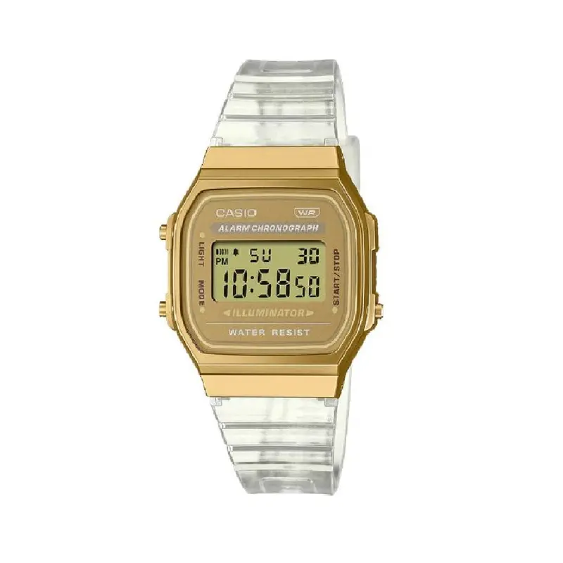 Casio Retro Transparent Resin Strap Digital Watch A168xesg-9Adf-P 1
