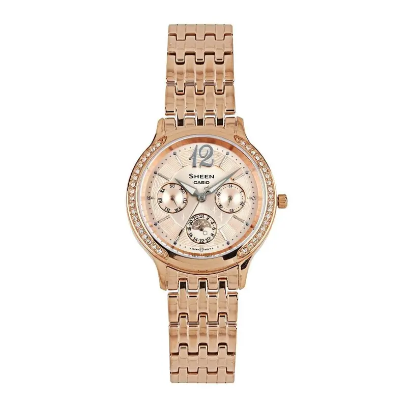 Casio Sheen She-3030Pg-9Audr Multi-Hand Rose Gold Stainless Steel Women's Watch 1