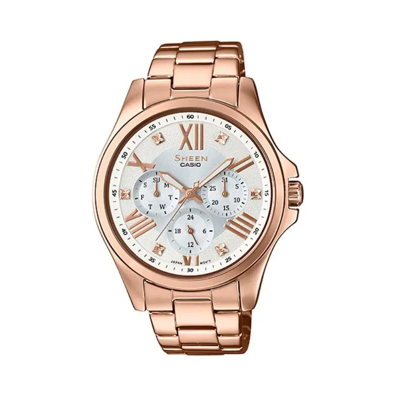 Casio Sheen She-3806Pg-7Audr Rose Gold Women's Watch 1