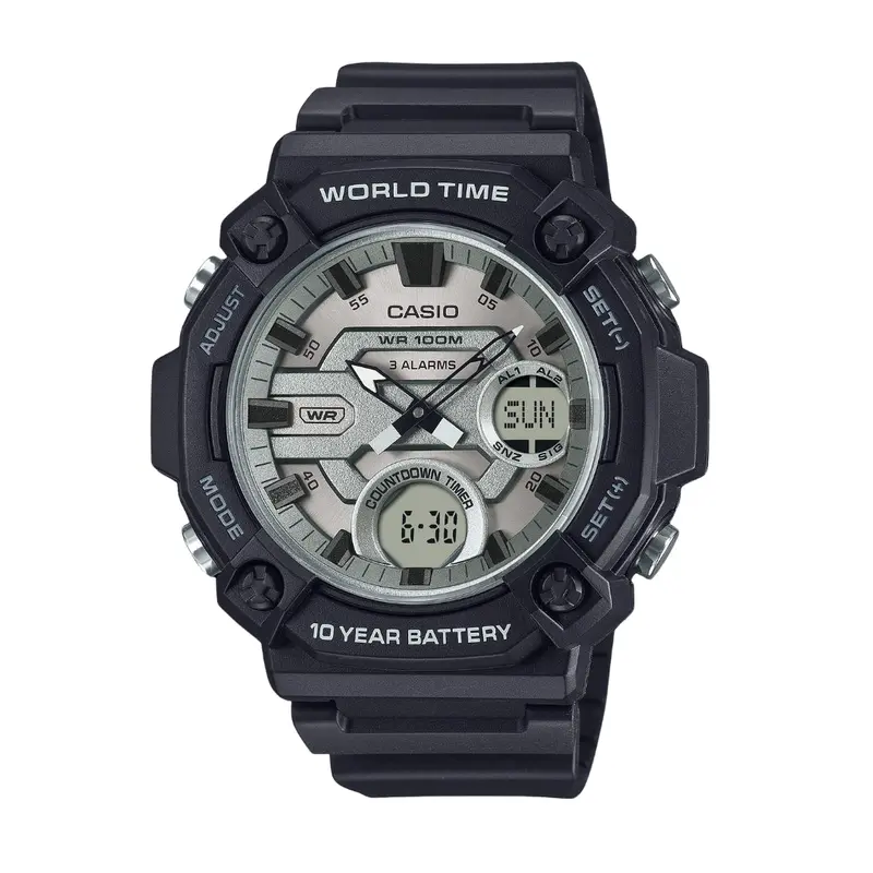 Casio Standard Aeq-120W-P Series Black Resin Band Watch 2