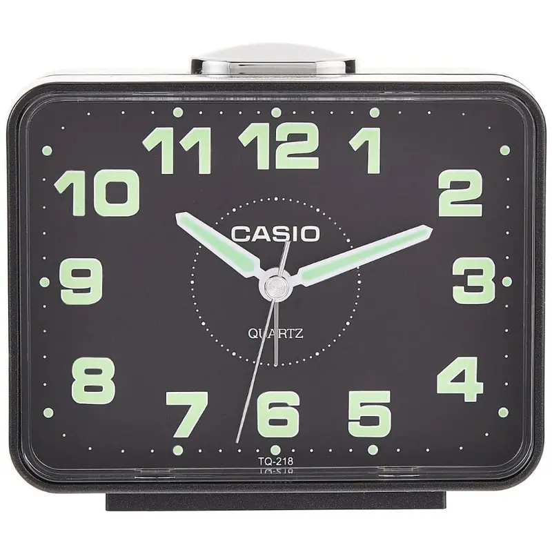 Casio Standard Black Dial Travel Alarm Clock Tq-218-1D-P 1