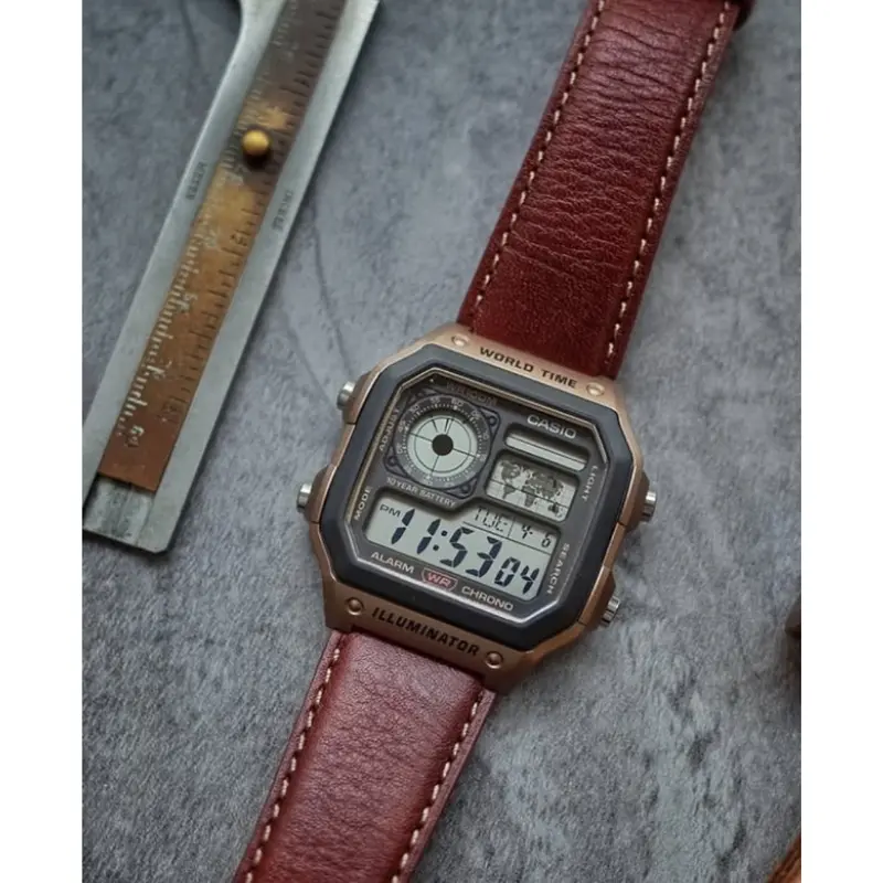 Casio Standard Digital Brown Leather Watch Ae-1200Whl-5Avdf 2