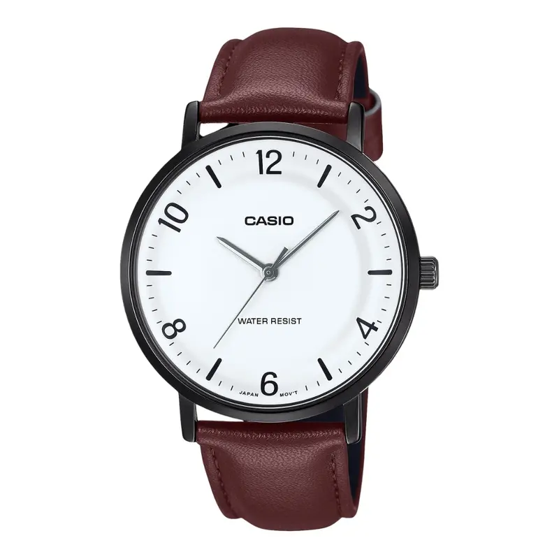 Casio Standard Mtp-Vt03bl-7Budf-P Brown Leather Band Watch 1