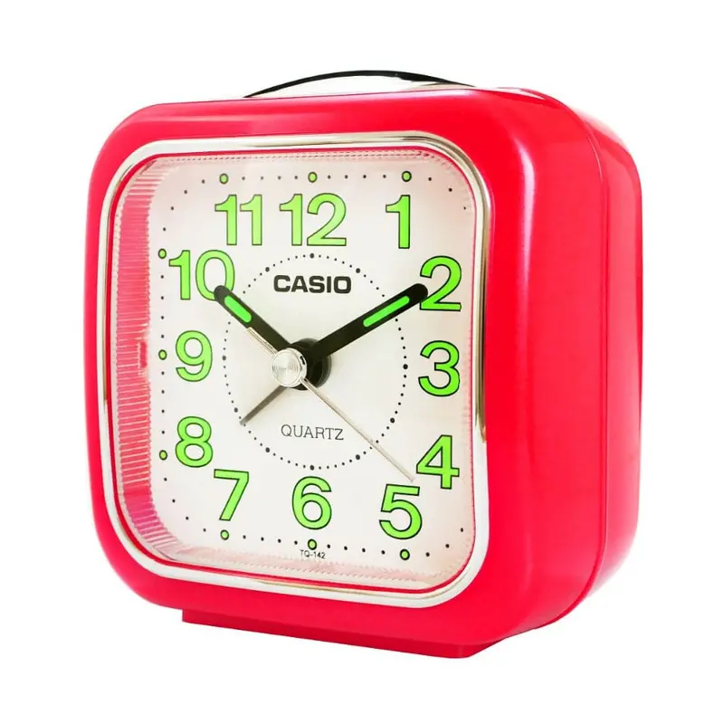 Casio Standard Traveller's Red Resin Table Clock Tq-142-4D-P 2