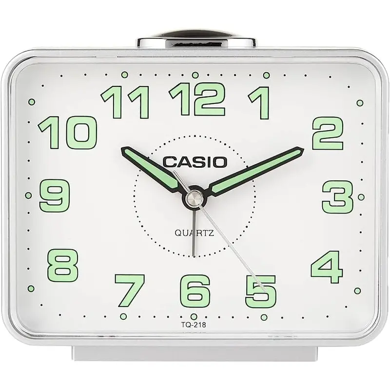 Casio Standard White Resin Table Clock Tq-218-8D-P 1