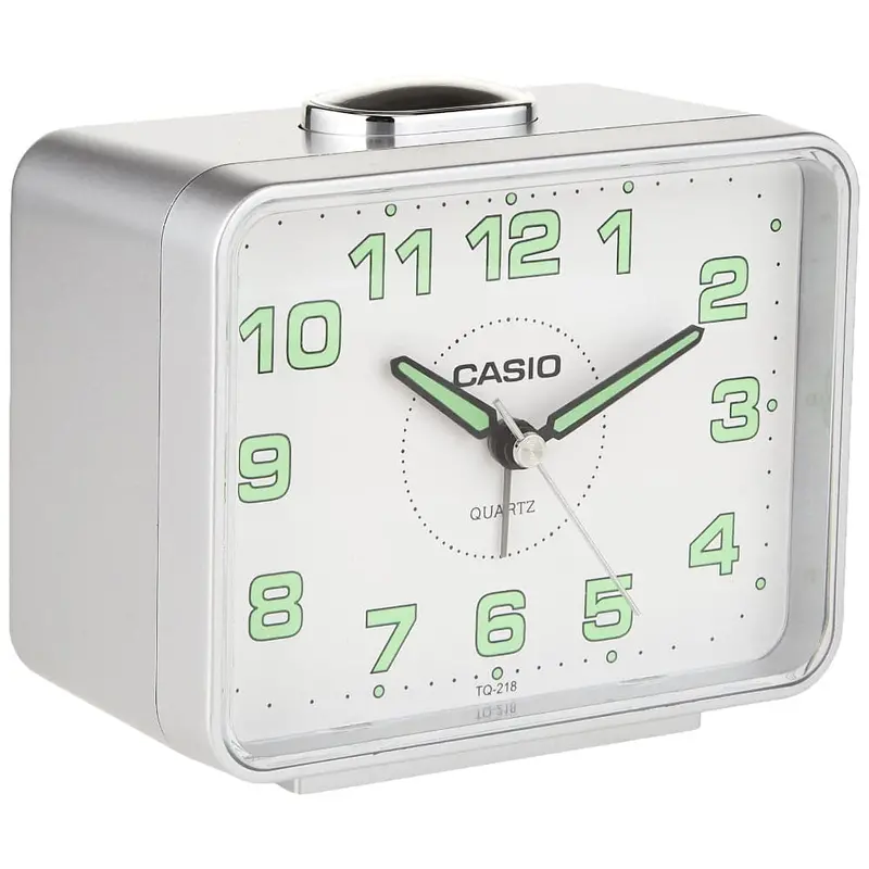 Casio Standard White Resin Table Clock Tq-218-8D-P 2