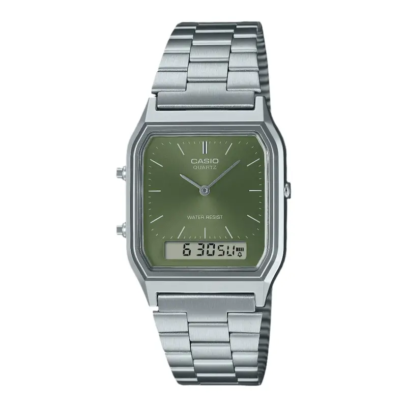 Casio Vintage Silver Stainless Steel Watch Aq-230A-3Amqydf-P 1