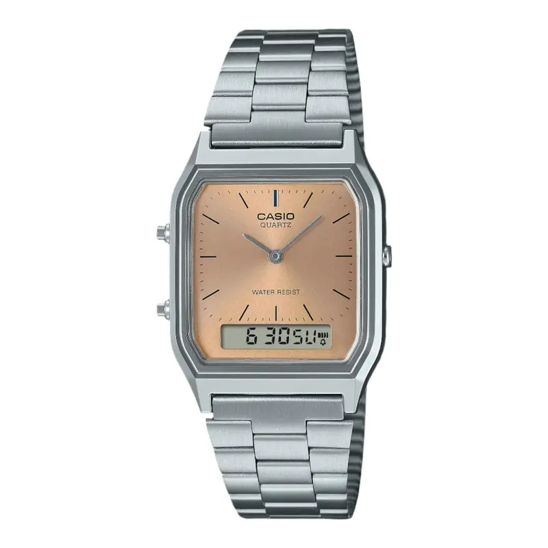 Casio Vintage Stainless Steel Watch Aq-230A-4Amqydf 1