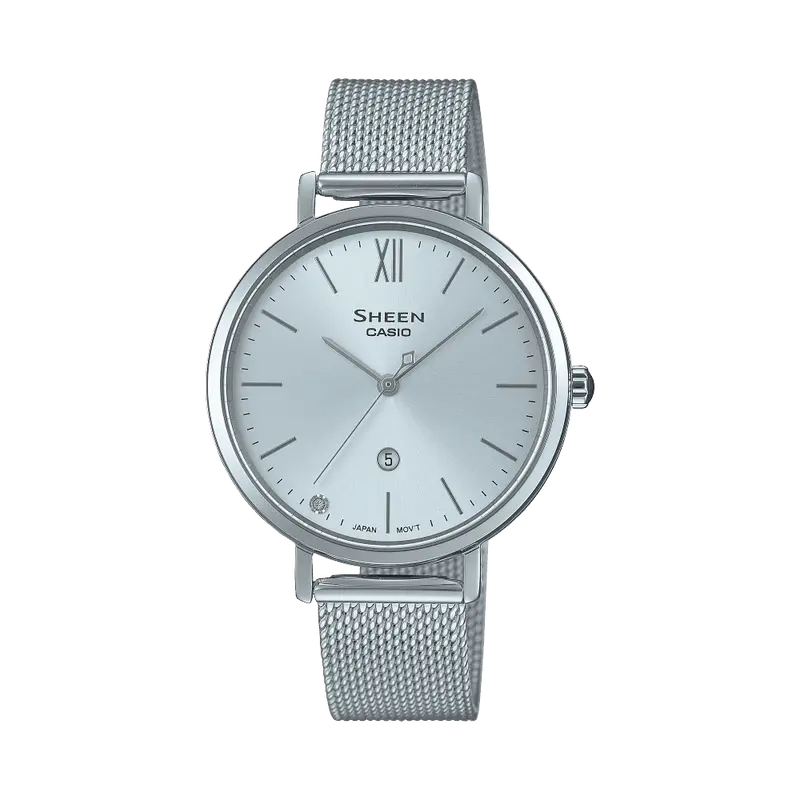 Casio Watch Sheen Silver Tone Women's Watch She-4539Sm-2A-P 1