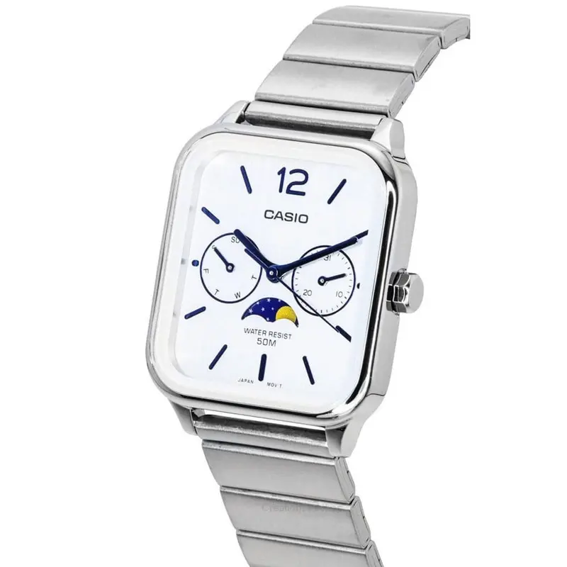 Casio White Dial Silver Stainless Steel Strap Unisex Watch Mtp-M305d-7Avdf-P 2